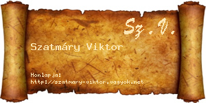 Szatmáry Viktor névjegykártya