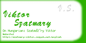 viktor szatmary business card